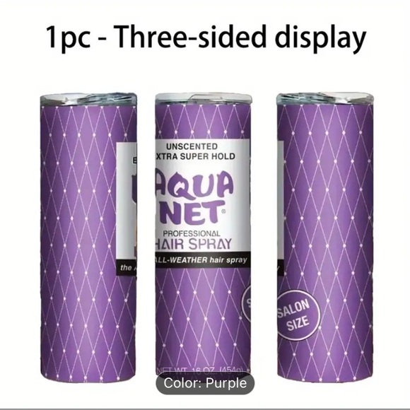 Other - Aqua Net Purple Tumbler w/Straw